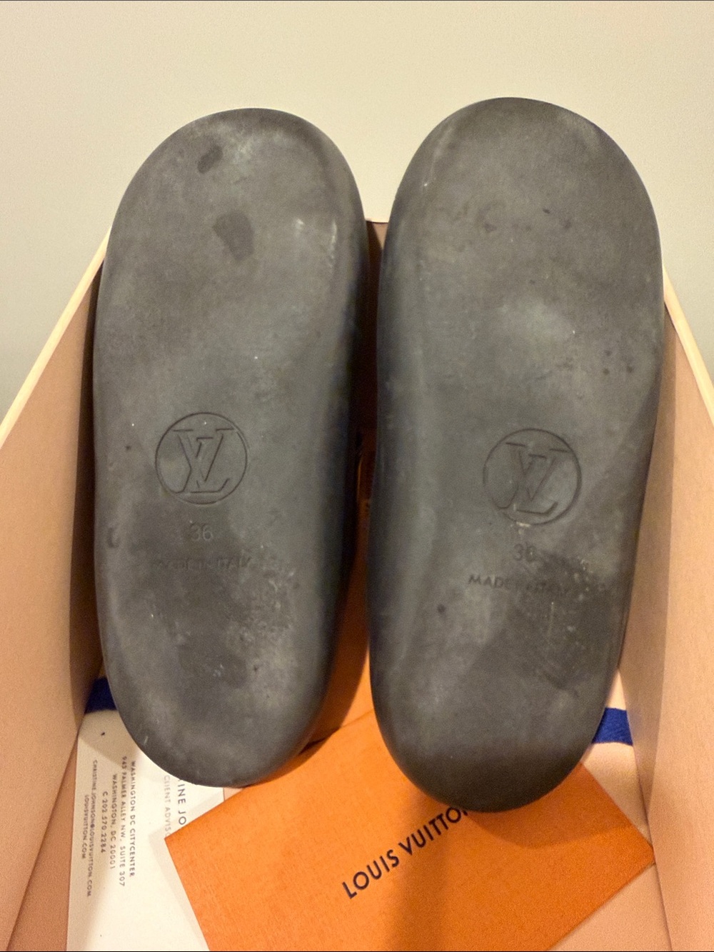 Louis Vuitton Black and Brown Monogram Double-Strap Slides - Picture 4 of 6